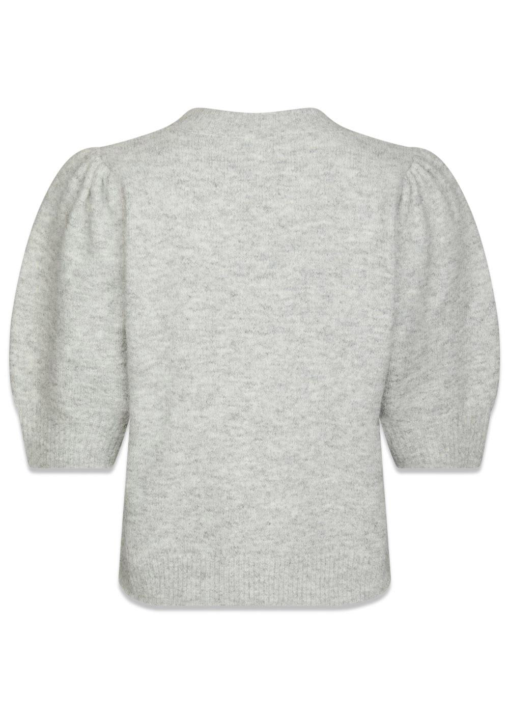 Trudy Deco Knit Cardigan - Light Grey Melange-Knitwear-Neo Noir-Butler Loftet