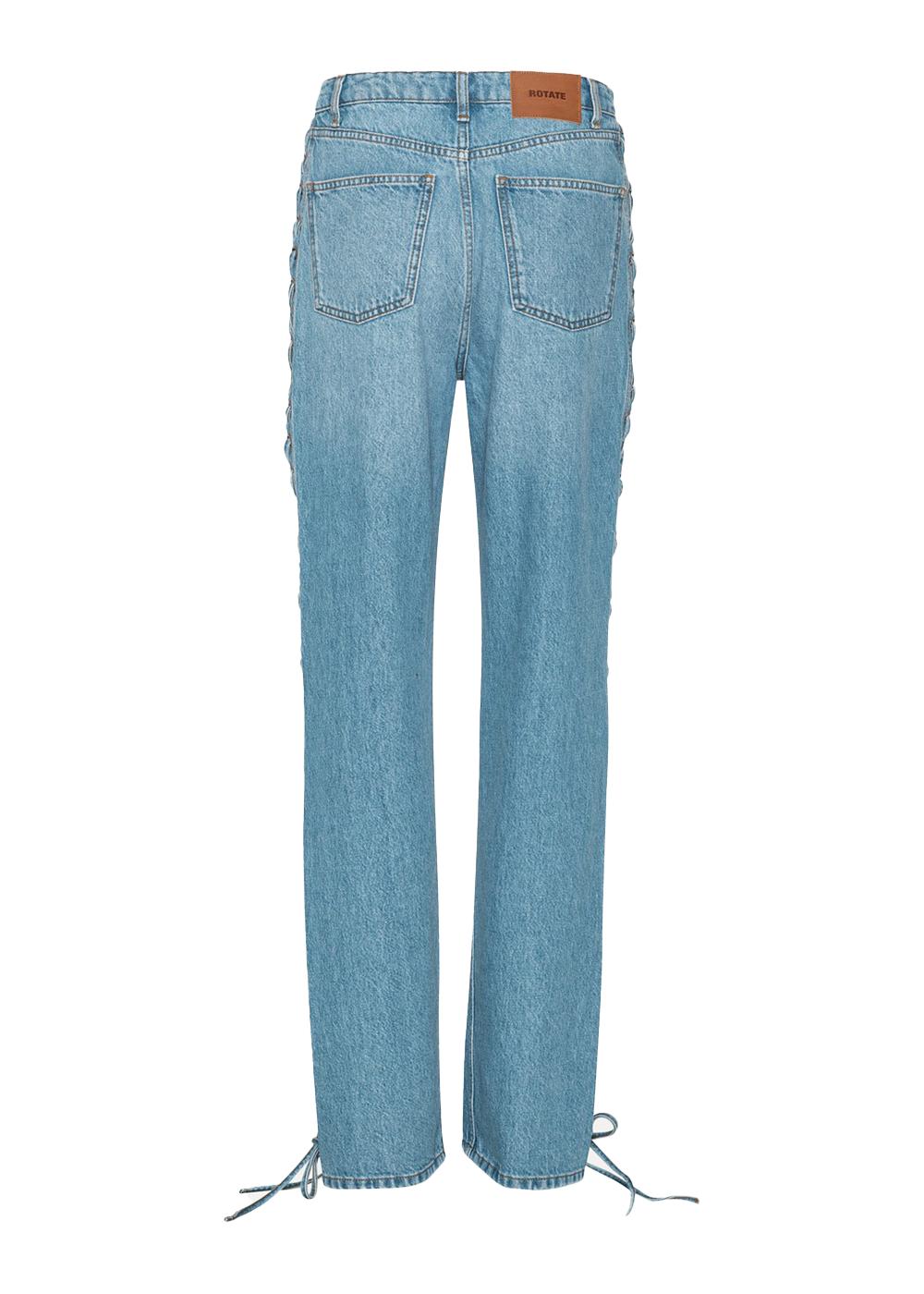 Twisted lacing jeans - Hydrangea (Blue)-Jeans-Rotate-Butler Loftet