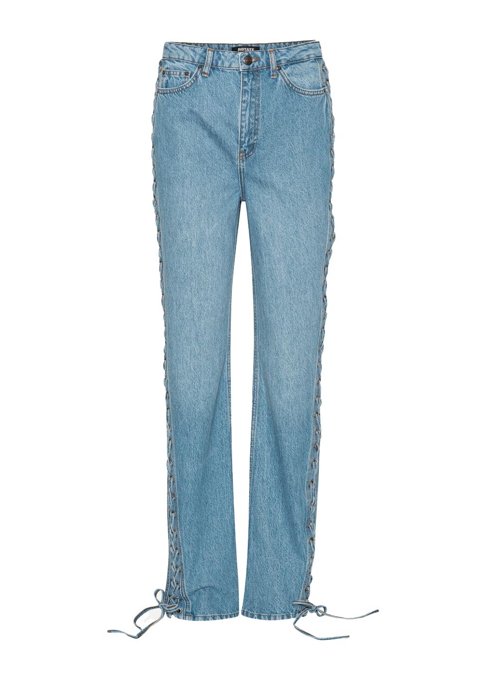 Twisted lacing jeans - Hydrangea (Blue)-Jeans-Rotate-Butler Loftet