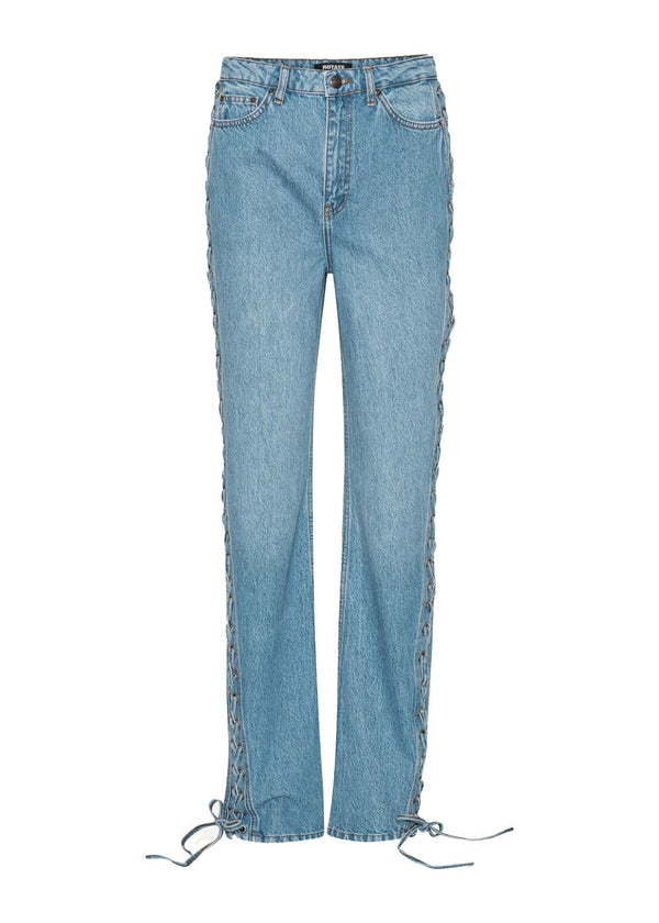 Twisted lacing jeans - Hydrangea (Blue)-Jeans-Rotate-Butler Loftet