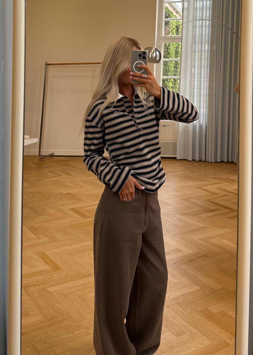 Typemd LS polo - Chocolate Chip Stripe-T-shirts-Modström-Butler Loftet