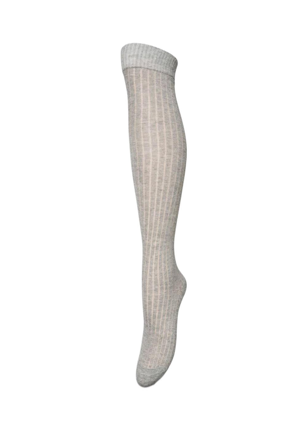 Uma Knee Sock - Light Grey Melange-Socks/stockings-BeckSöndergaard-Butler Loftet