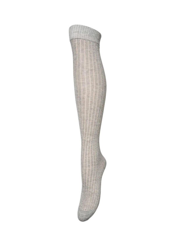 Uma Knee Sock - Light Grey Melange-Socks/stockings-BeckSöndergaard-Butler Loftet