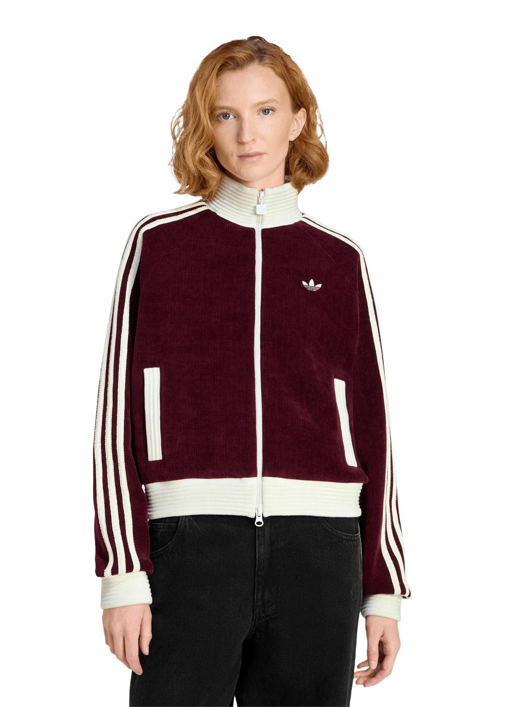 VELOUR KNIT TT - Maroon-Outerwear-Adidas Originals-Butler Loftet