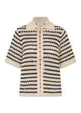 Vestermd stripe cardigan - Navy Summer Sand-Knitwear-Modström-Butler Loftet