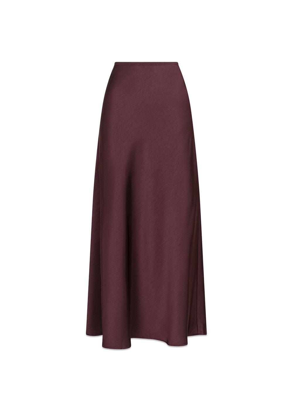 Vicky Heavy Sateen Skirt - Burgundy