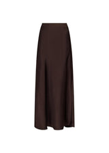 Vicky Heavy Sateen Skirt - Dark Brown