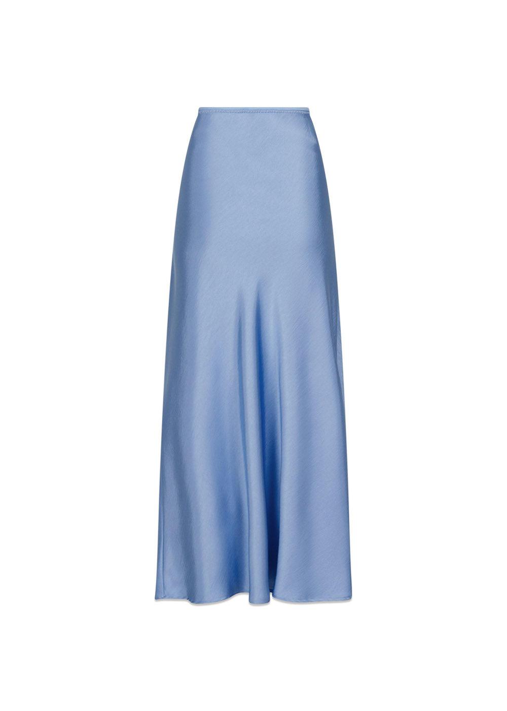 Vicky Heavy Sateen Skirt - Smoke Blue-Skirts-Neo Noir-Butler Loftet