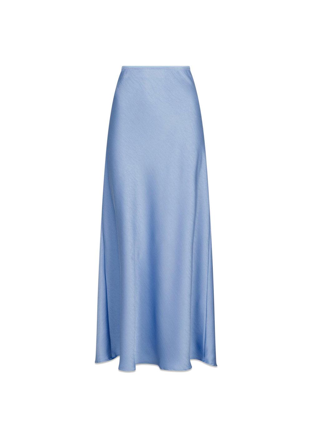 Vicky Heavy Sateen Skirt - Smoke Blue-Skirts-Neo Noir-Butler Loftet