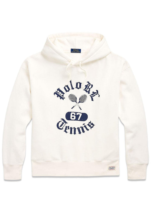 Vintage Fit Fleece Graphic Hoodie - White-Hoodies-Ralph Lauren-Butler Loftet