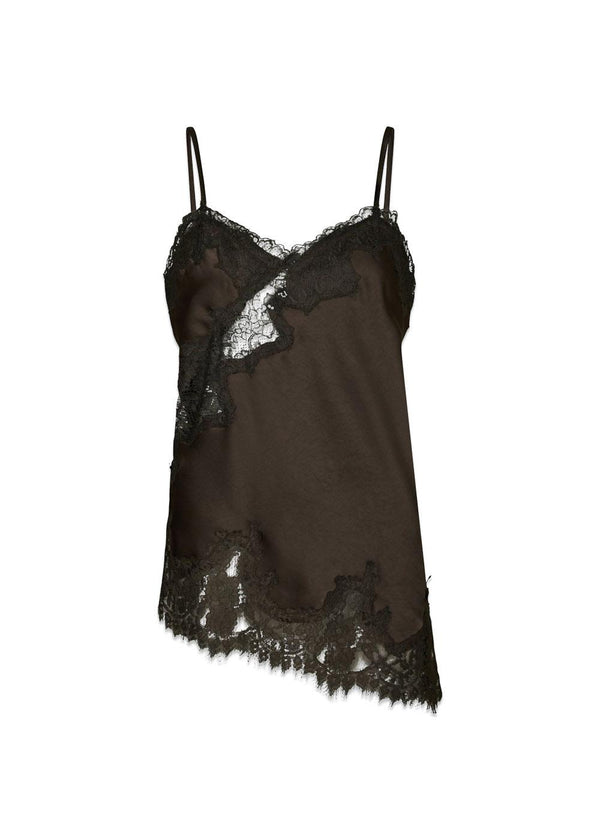 Viole Lace Top - Dark Brown-Top-Neo Noir-Butler Loftet
