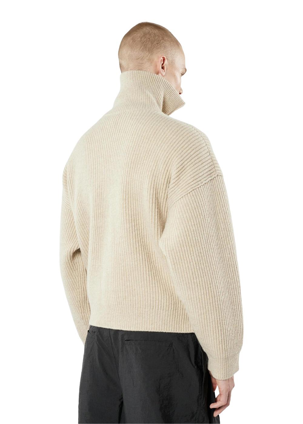 Vonarstraeti Zipped Sweater - Feather Grey-Knitwear-66 North-Butler Loftet