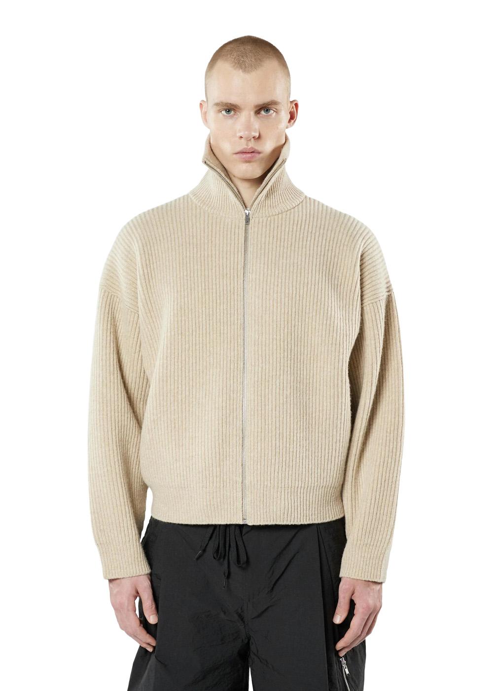 Vonarstraeti Zipped Sweater - Feather Grey-Knitwear-66 North-Butler Loftet