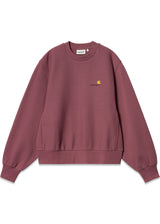 W American Script Sweat - Dusty Fuchsia-Sweatshirts-Carhartt WIP-Butler Loftet