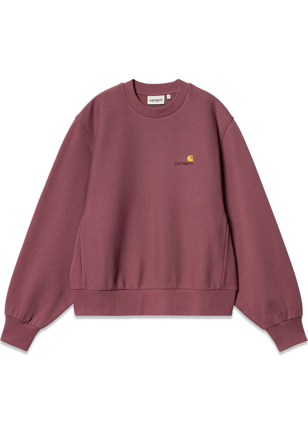 W American Script Sweat - Dusty Fuchsia