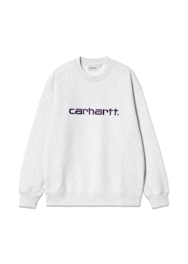 Carhartt WIP's W' Carhartt Sweat - Ash Heather / Cassis. Køb sweatshirts her.