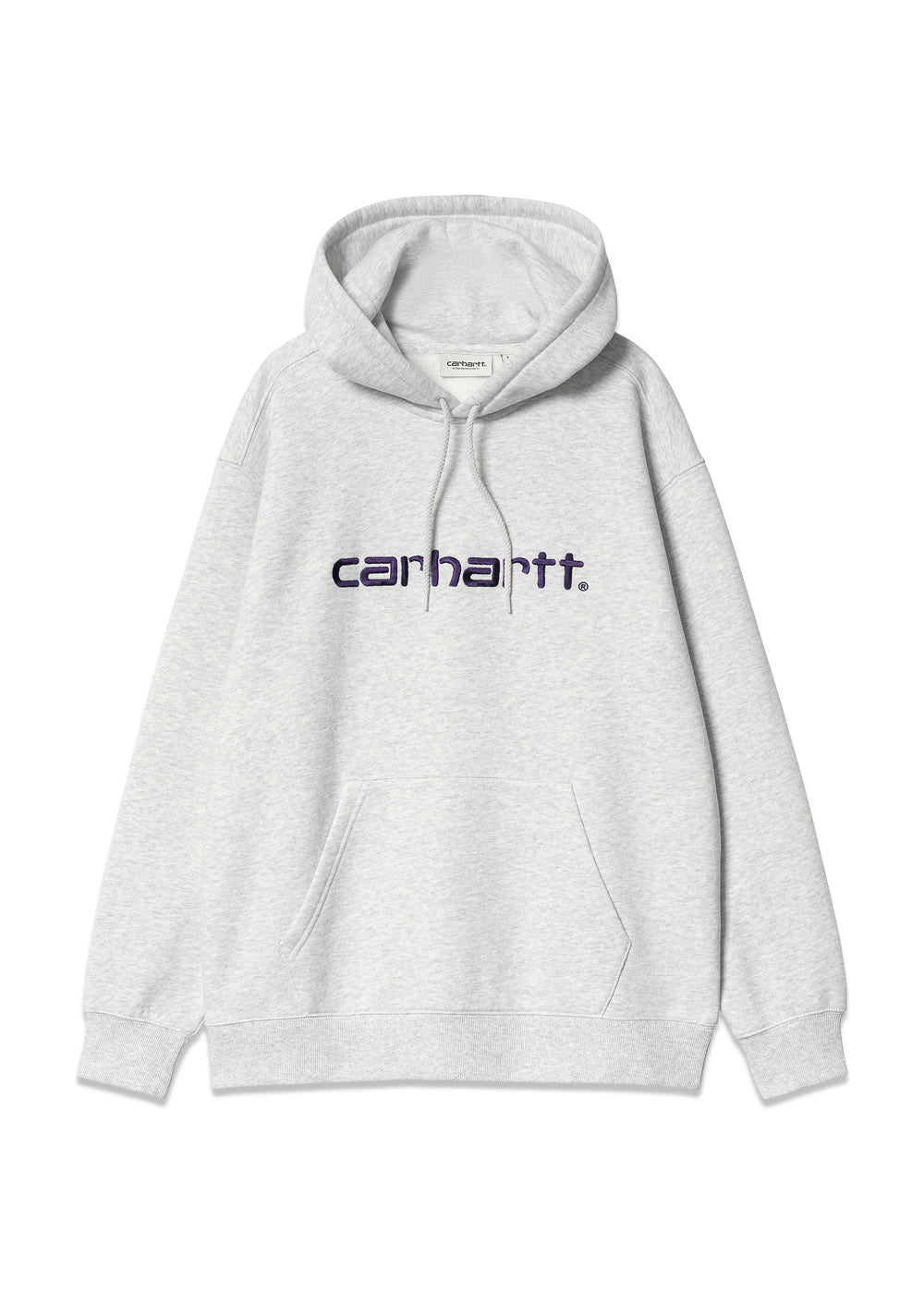 W Hooded Carhartt Sweatshirt - Ash Heather / Tyrian-Sweatshirts-Carhartt WIP-Butler Loftet