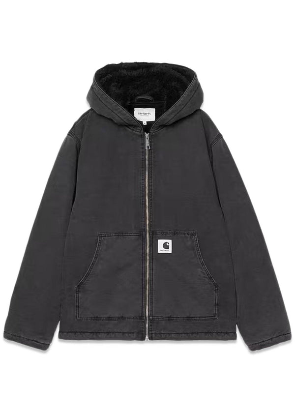 W' Hooded Mitch Jacket - Black Dusky Canvas-Outerwear-Carhartt WIP-Butler Loftet