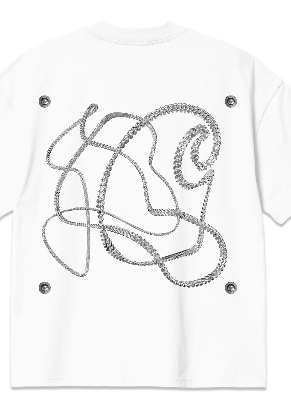 W S/S Chain Link T-Shirt - White / Silver