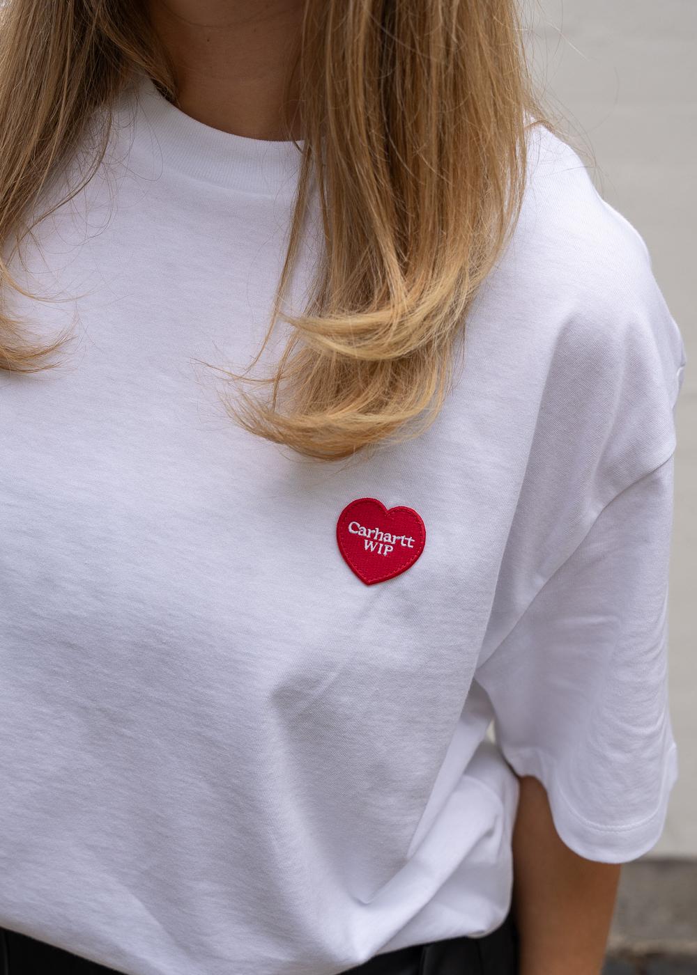 W S/S Heart Patch T-Shirt - White