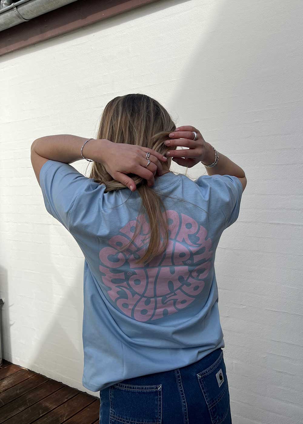 W S/S Jazzy T-Shirt - Air Sky / Air Pink
