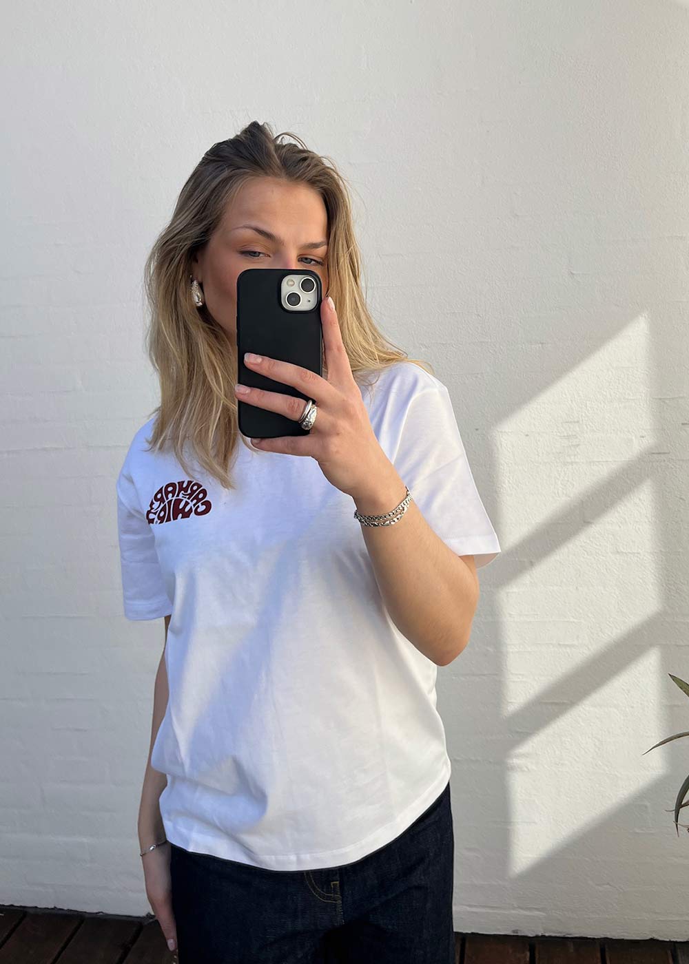 W S/S Jazzy T-Shirt - White / Desire