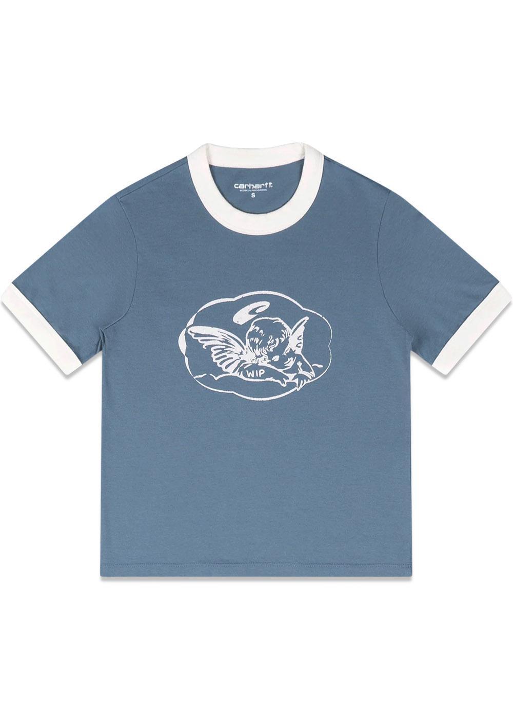 W' S/S Reminiscing Ringer T-shirt - Velvet Blue-T-shirts-Carhartt WIP-Butler Loftet