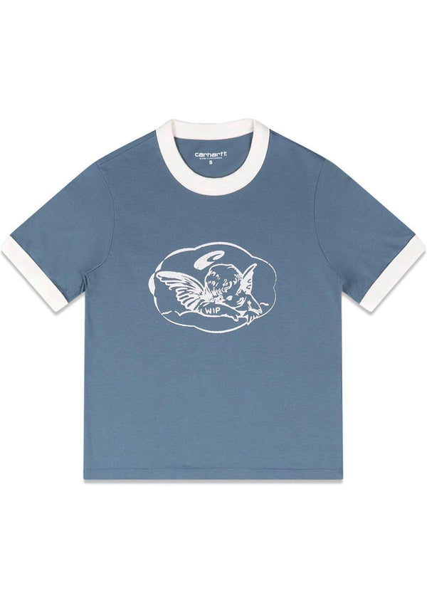 W' S/S Reminiscing Ringer T-shirt - Velvet Blue-T-shirts-Carhartt WIP-Butler Loftet