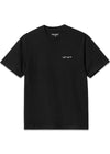 W S/S Script Embroidery T-S - Black / White