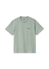 Carhartt WIP's W' S/S Script Embroidery T-S - Glassy Teal / Black. Køb t-shirts her.