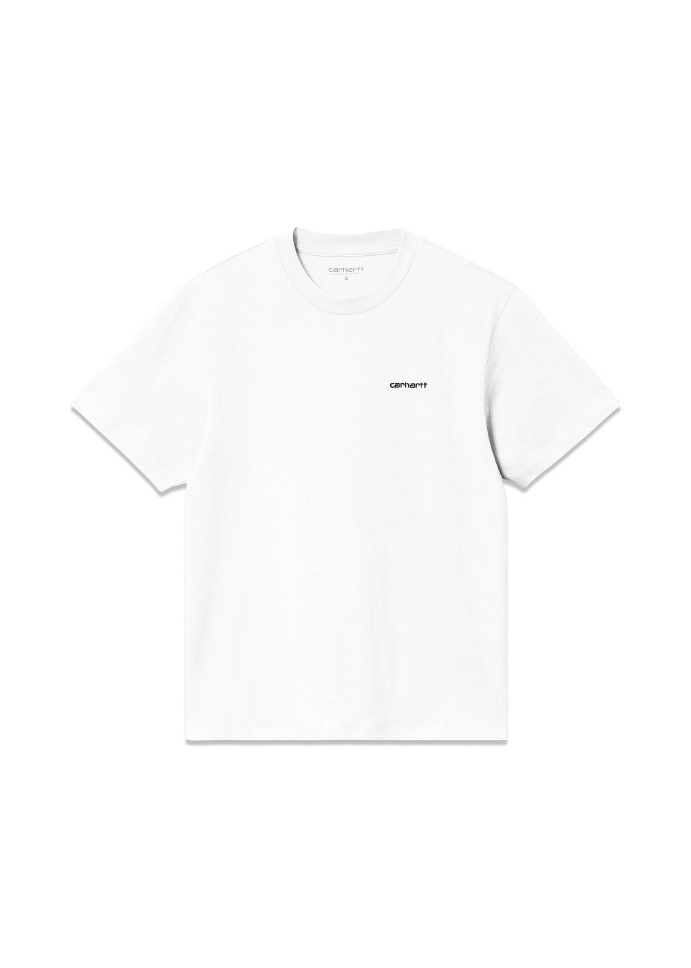 Carhartt WIP's W' S/S Script Embroidery T-S - White / Black. Køb t-shirts her.