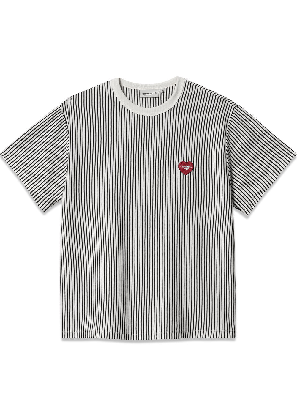 Carhartt WIP's W' S/S Terrell T-Shirt - Terrell Stripe, Wax / Dark Navy. Køb t-shirts her.