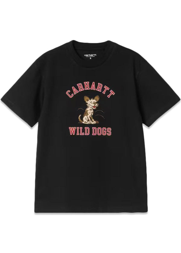 W S/S Wild Dog T-Shirt - Black-T-shirts-Carhartt WIP-Butler Loftet