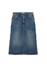 W Single Knee Skirt - Blue Dark Used Wash