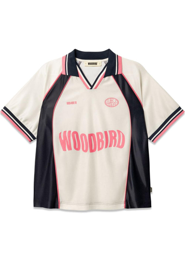 Waka S/S Sports Polo - Off White-Navy-T-shirts-Woodbird-Butler Loftet