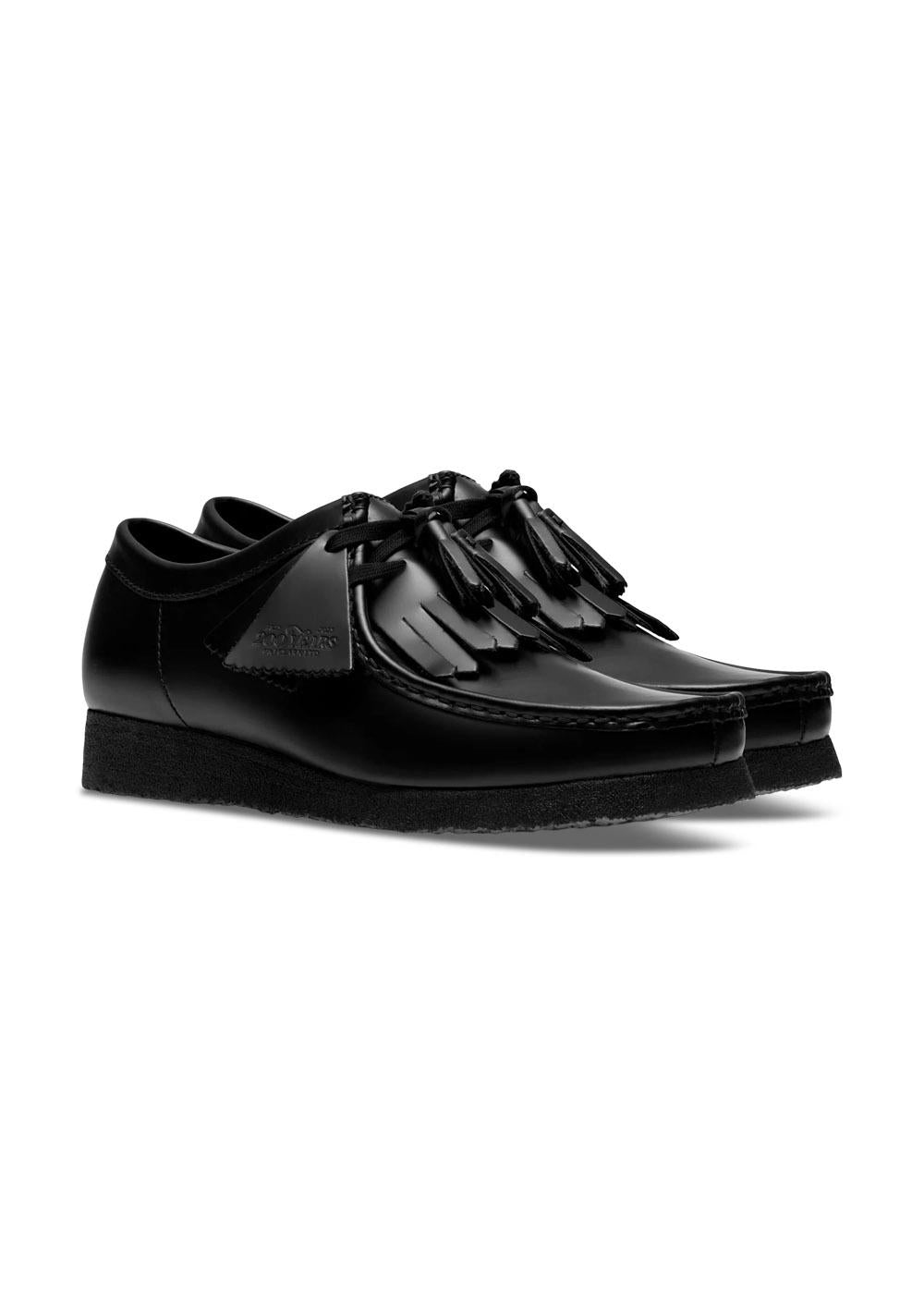 Wallabee - Black High Shine Leather-Shoes-Clarks Originals-Butler Loftet