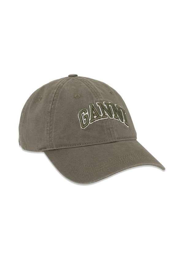 Washed Cotton Canvas Cap Emb - Kalamata-Headwear-Ganni-Butler Loftet