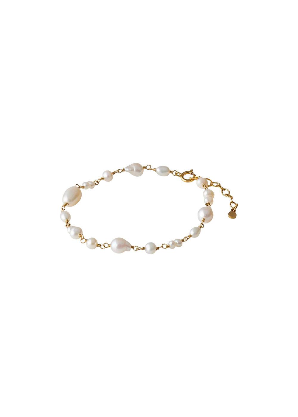 White Dreams Bracelet Adj. 16-19 cm - Goldplated