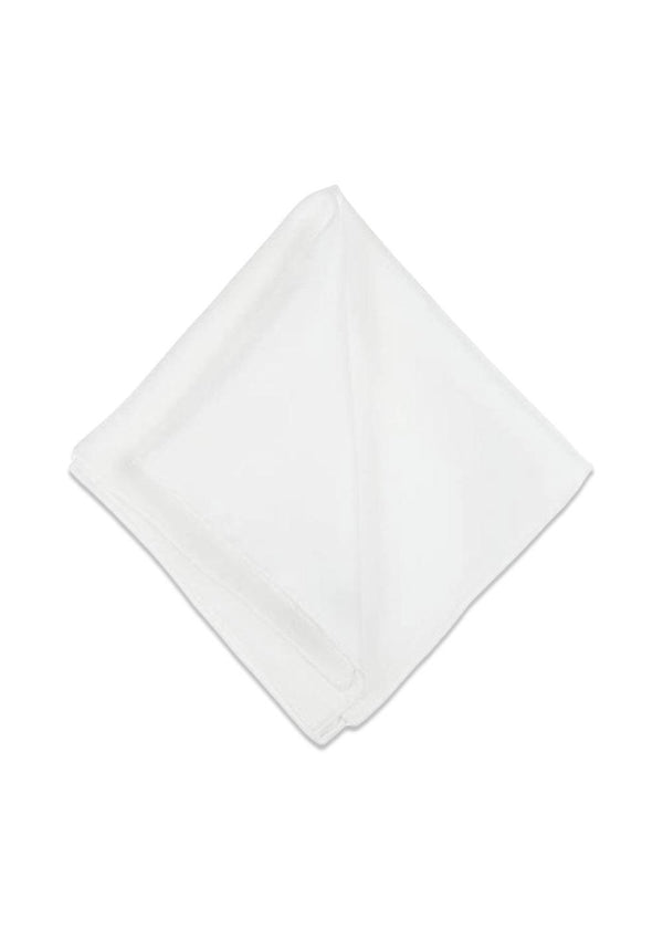 White Solid Silk Pocket Square - White-Accessories-Portia-Butler Loftet
