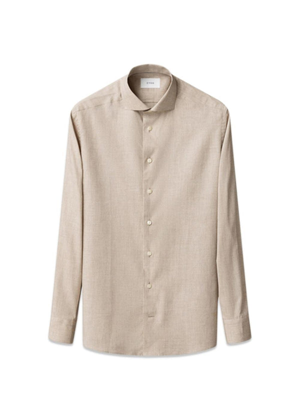 Wide Spread Rounded Single Slim - Beige-Shirts-Eton-Butler Loftet