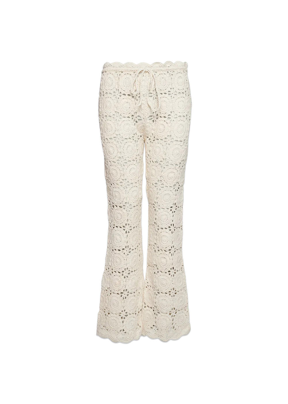 Sissel Edelbos Wilma Crochet Pants - Bone White. Køb bukser her.
