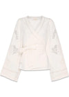 Winfrey Wrap Top - Off White-Blouses-Sissel Edelbo-Butler Loftet