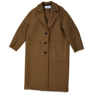 Harris Wharf Londons Women greatcoat pressed wool - Shortbread. Køb frakker her.