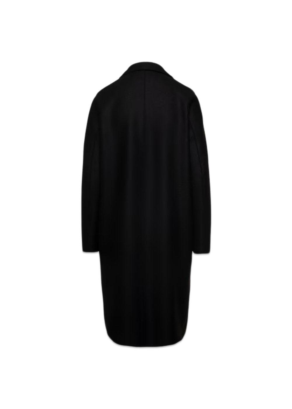 Women overcoat pressed wool - Black