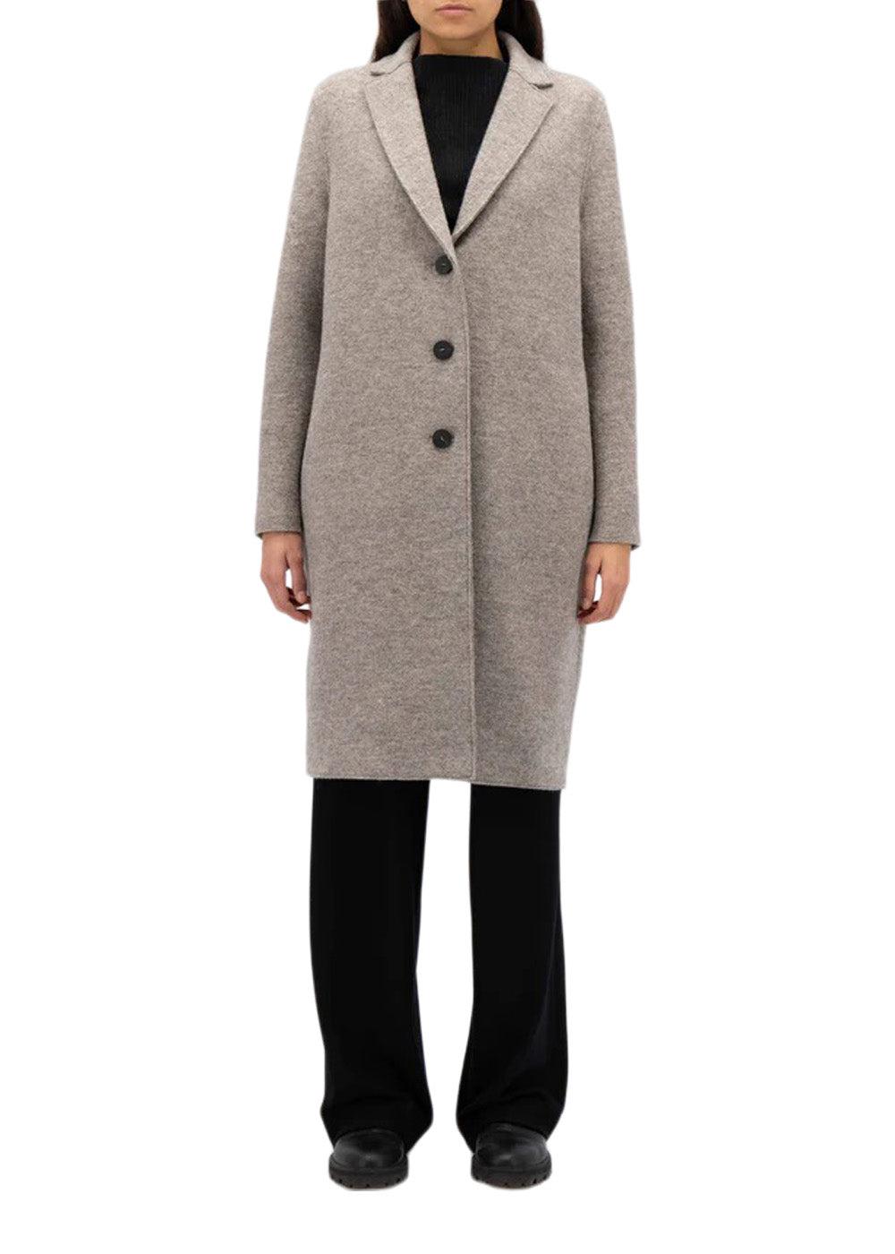 WOMEN OVERCOAT PRESSED WOOL - Natural Casha-Outerwear-Harris Wharf London-Butler Loftet