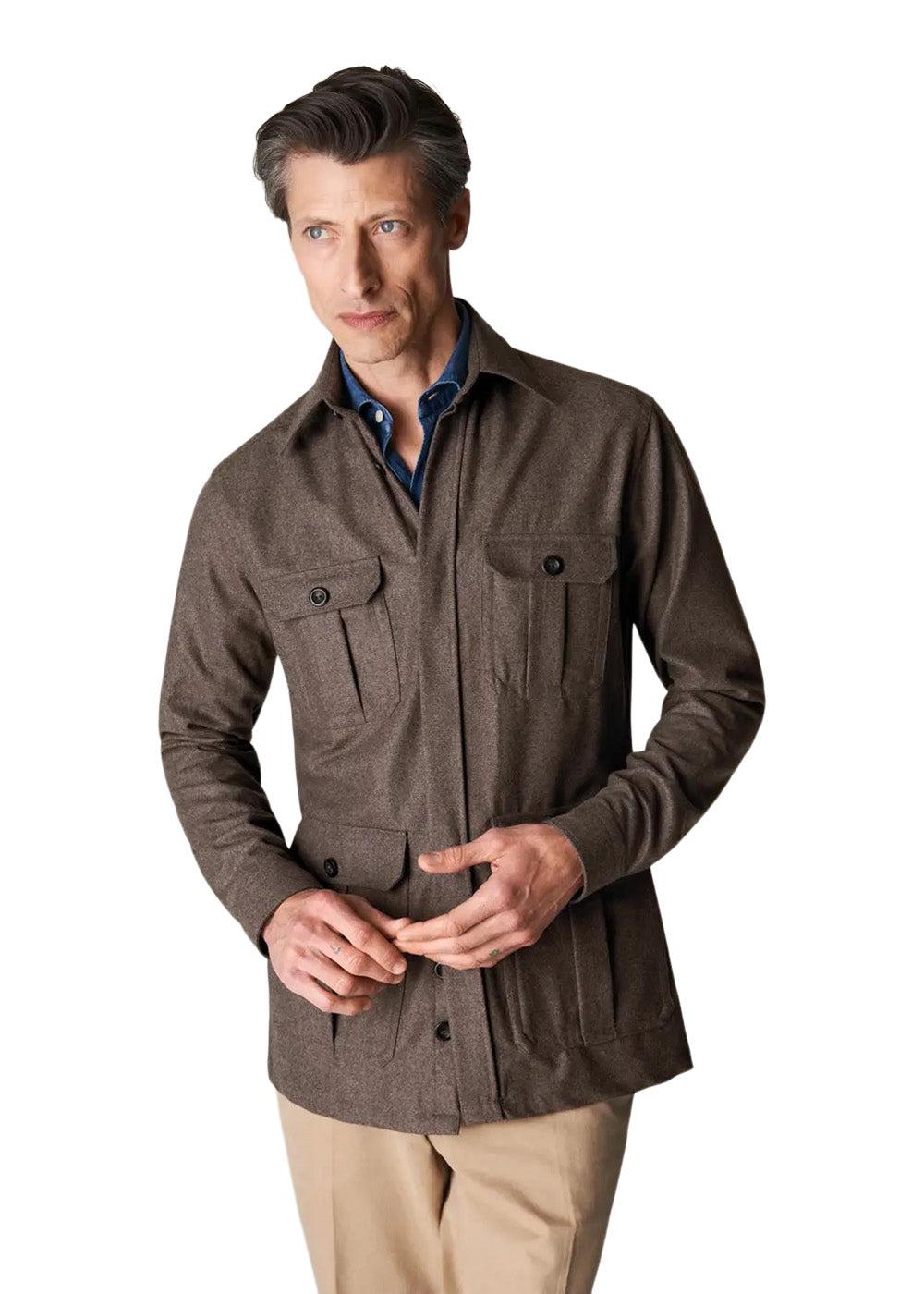 Wool-Cashmere Flannel Overshirt - Sand