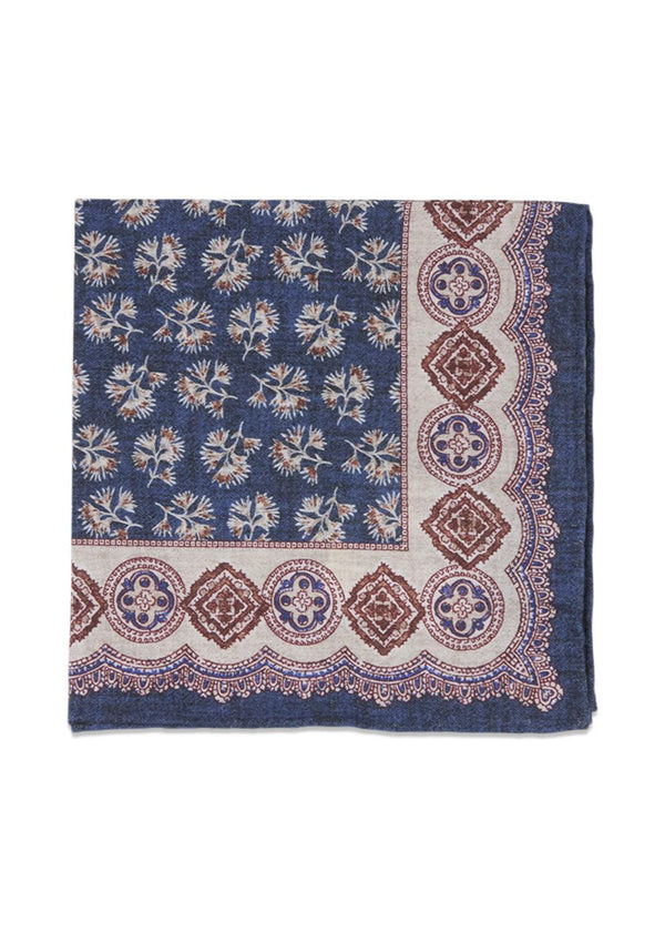 Wool Pocket Square - Blue-Accessories-Portia-Butler Loftet