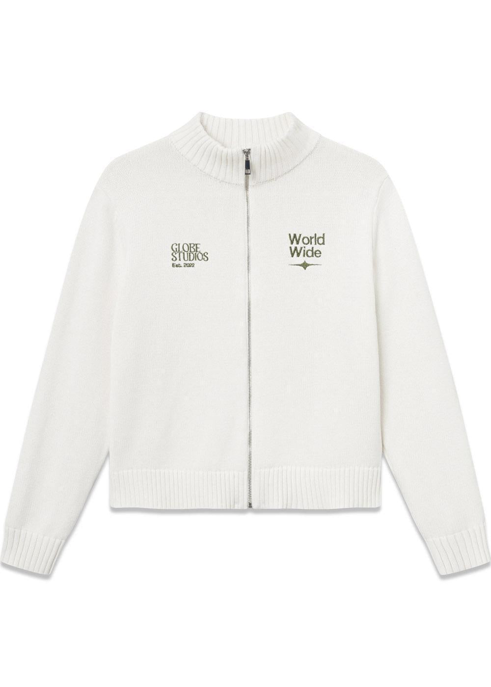 WorldWide Zip Knit - Beige-Knitwear-Globe Studios-Butler Loftet