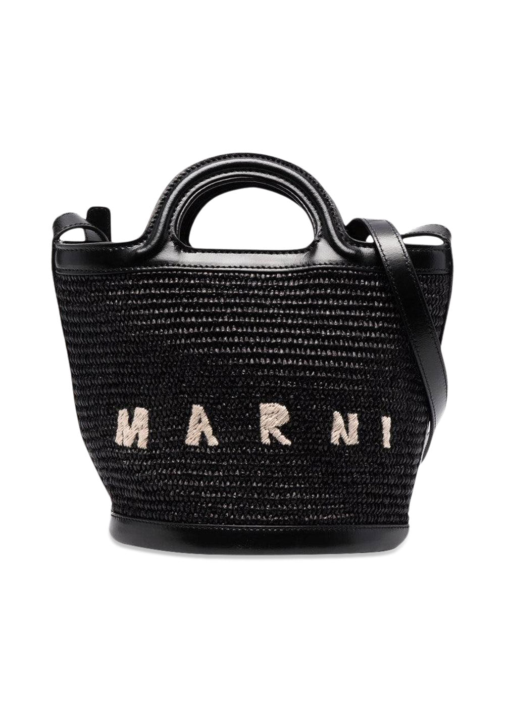Marnis XS Tropicalia bucket bag - Black. Køb designertasker||håndtasker||skuldertasker||tote bag her.