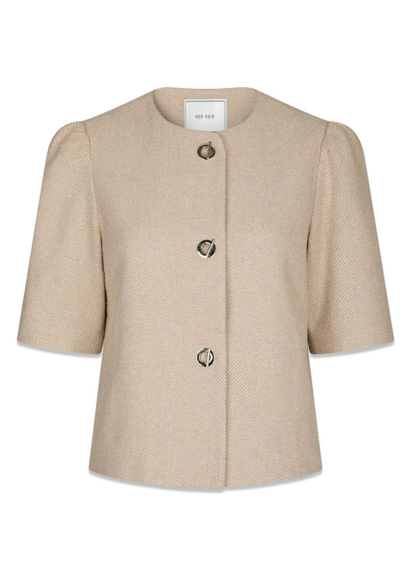 Xanthe Light Herringbone Blazer - Sand-Blazers-Neo Noir-Butler Loftet